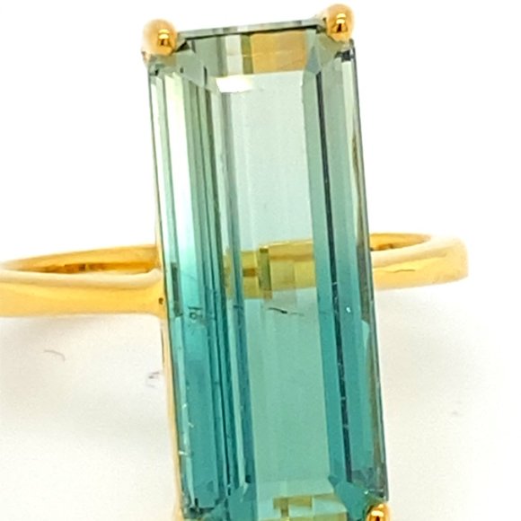 BiColor Tourmaline 11.70ct Solid 14K Yellow Gold Ring - Picture 7 of 7